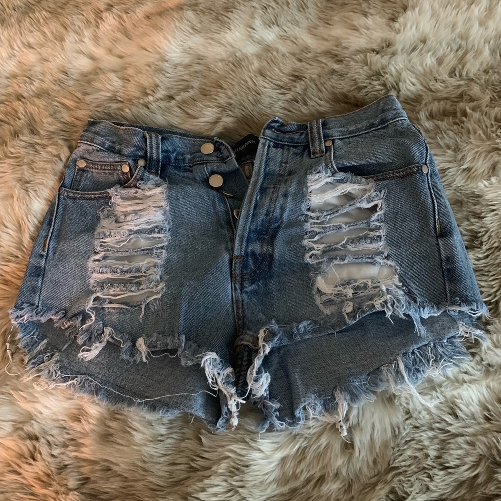 MinkPink highwaisted jean shorts